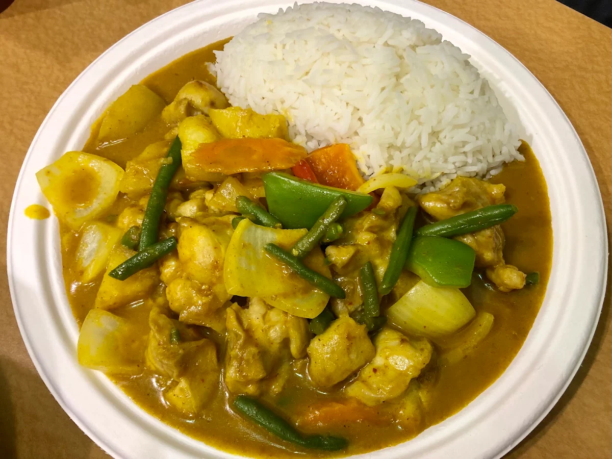 curry chicken on rice 咖喱鸡饭